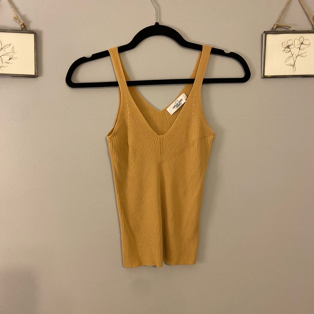 Carly Jean Los Angeles camel colored tank top